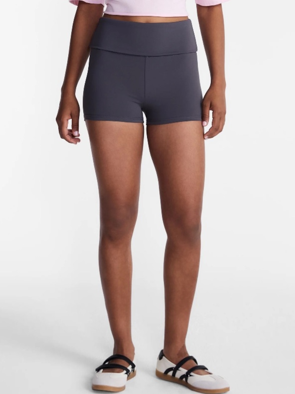 No Boundaries Charcoal High-Waist Bike Shorts